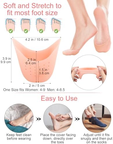 8Pcs BLATOWN Silicone Toe Protectors Toe Covers for Women Men Shoe Filling, Gel Toe Pads Toe Cushions with Breathable Hole for Pain Relief Fit for High Heel, Ballet, Point Shoes (Beige)
