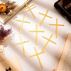 18pcs Baptism Cake Toppers Acrylic Cross Cupcake Toppers Gold Crossing Cake Charm for Baby Shower Birthday Wedding Party Christian Decorations