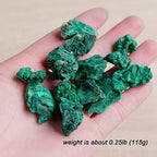 Apengshi Healing Crystals Natural Malachite Raw Stone 0.25lb Irregular Shape Repair Reiki Gems Protection Wicca Meditation Yoga Outdoor Indoor Home Decoration Say Fish Tank Fountain Jewelry Design
