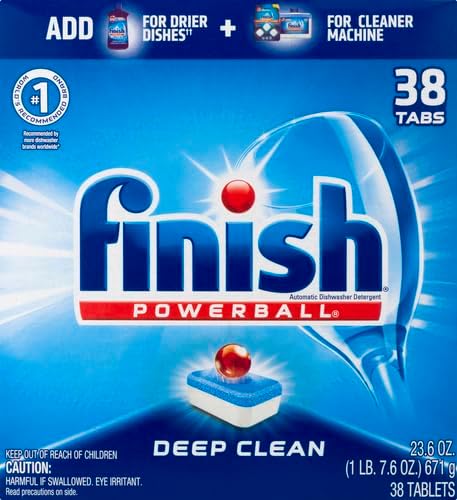 Finish - All in 1-38ct - Dishwasher Detergent - Powerball - Dishwashing Tablets - Dish Tabs - Deep Clean - Fresh Scent