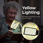 MagniPros Patented 6X Rechargeable Magnifying Glass with 3 Color Light Modes & Anti-Glare Lens - Relieve Eye Strain | Perfect for Low Vision Seniors, Macular Degeneration & Fine Print