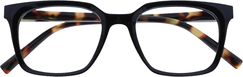 OPULIZE KOI Reading glasses for Women Men,Scratch Resistant Large Rectangular frame with spring Hinges, Black +2 (Pack of 1)