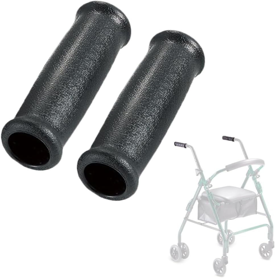 Crutch Hand Grips for Rollator Walker Replacement - Elderly & Disabled Patient Handgrips Accessories, 1", 2 Pcs