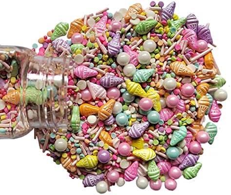 Homankit Summer Multicolor Sprinkles Ice Cream Sprinkles Candy Baking Edible Cake Cupcake Toppers Cookie Dessert Decorations Birthday Party Supplies 3.35 Ounce