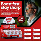 B12 Açaí Pomegranate Extra Strength Energy Shot 12 pk – 260mg Natural Caffeine B12 B6 – Energy & Vitality Support – 2 Servings Sugar Free Zero Calorie Green Tea B-Vitamins Electrolytes Vegan – 1.93 fl oz