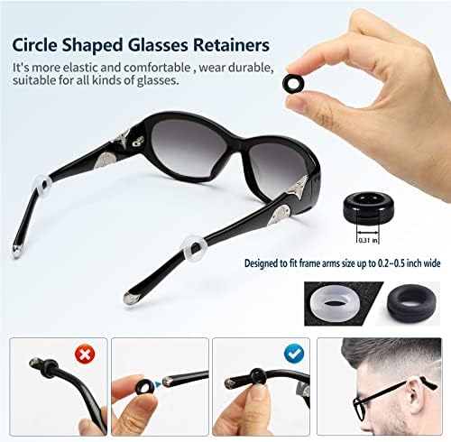 KAJUDA 16 Pairs Glasses Ear Grip, Anti Slip Eyeglass Holder, Silicone Eyewear Retainers Hook for Sunglasses, Sports, Study