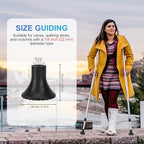 supregear Crutch Tip 7/8 inch Heavy Duty, Non-Slip Rubber Replacement Cane Tips, All Terrain Crutch Foot Pad, Wide Tips for Walking Canes and Crutches, 1-Pack/XL, Black