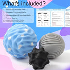 HODEMI Spiky Massage Ball Set, 3 Pack Spiky Ball, Ribbed Massage Ball & Trigger Point Ball for Deep Tissue Massage and Myofascial Release for Back, Neck, Hip, Shoulder and Foot with Mesh Bag