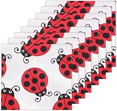 Ladybug Napkins - Disposable Ladybirds Paper Napkins, Black Red Little Lady Beetle Party Supplies for Boys Girls Birthday, Baby Shower, Mother’s Day, Kindergarden Party 40count