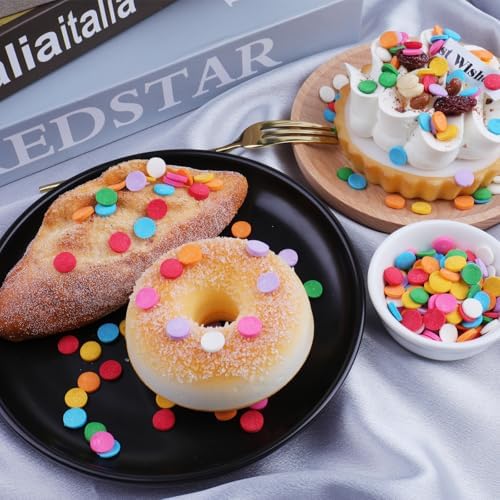 Rainbow Confetti Sprinkles for Cake Decorating, Edible Birthday Sprinkles for Ice Cream, Cookies, Cupcake and Cookies Topper