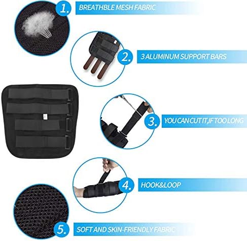 Adult Kid Elbow Brace Splint Cubital Tunnel Syndrome Adjustable Elbow Support Brace Fracture Immobilizer Protector Tennis Arm Stabilizer Night Sleep Elbow Arthritis Tendonitis Pain Relief Splint Wrap