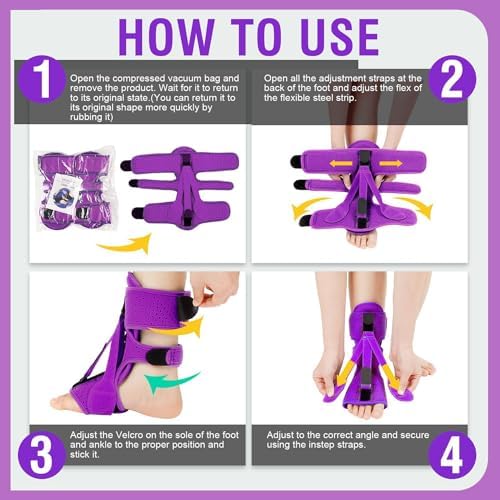Plantar Fasciitis Night Splint-Adjustable Planter Facetious Relief Brace,Plantar Fasciitis Relief Women Men Straps,Support Relief Foot Drop Achilles Tendonitis(1PC)