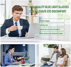 Blue Light Blocking Glasses, Lightweight Metal Half Frame Computer Reading/Gaming/TV/Phones Glasses,Filter UV Ray/Computer Glare with Spring Hinge Eyeglasses(Black+Gray)