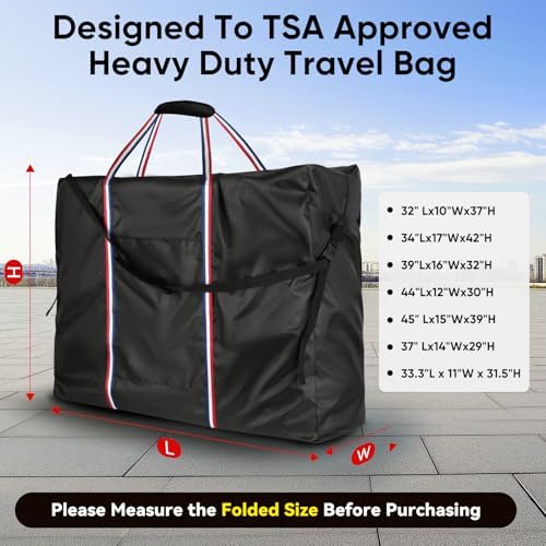 Rollator Travel Bag - Waterproof Wheelchair Bag for Folding Walker, Compact Wheelchair Transport Chair Portable Carry Case Cover for Car & Airplane TSA Traveling (39"Lx16"Wx32"H)