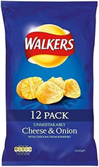 Walkers Crisps - Cheese & Onion (12x25g)