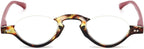 Half Moon Reading Glasses Blue Light Blocking Computer Readers Spring Hinge Small Retro Half Frame Eyewear