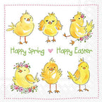 Boston International IHR 3-Ply Paper Napkins, 20-Count Lunch Size, Easter Chicks