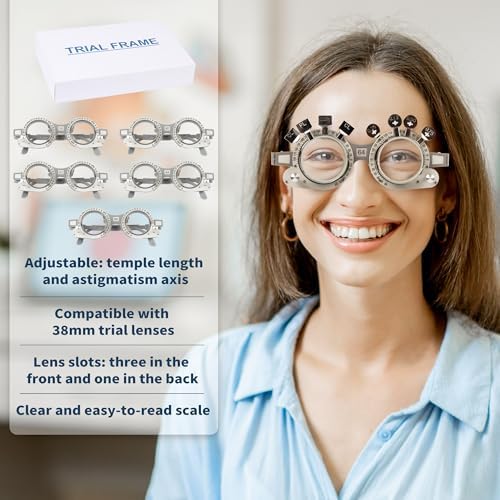 Optical Trial Lens Frame Fixed PD Optometry Frame (PD: 58/60/62/64/66mm) - Set of 5 Pieces - Suitable for Optometrists