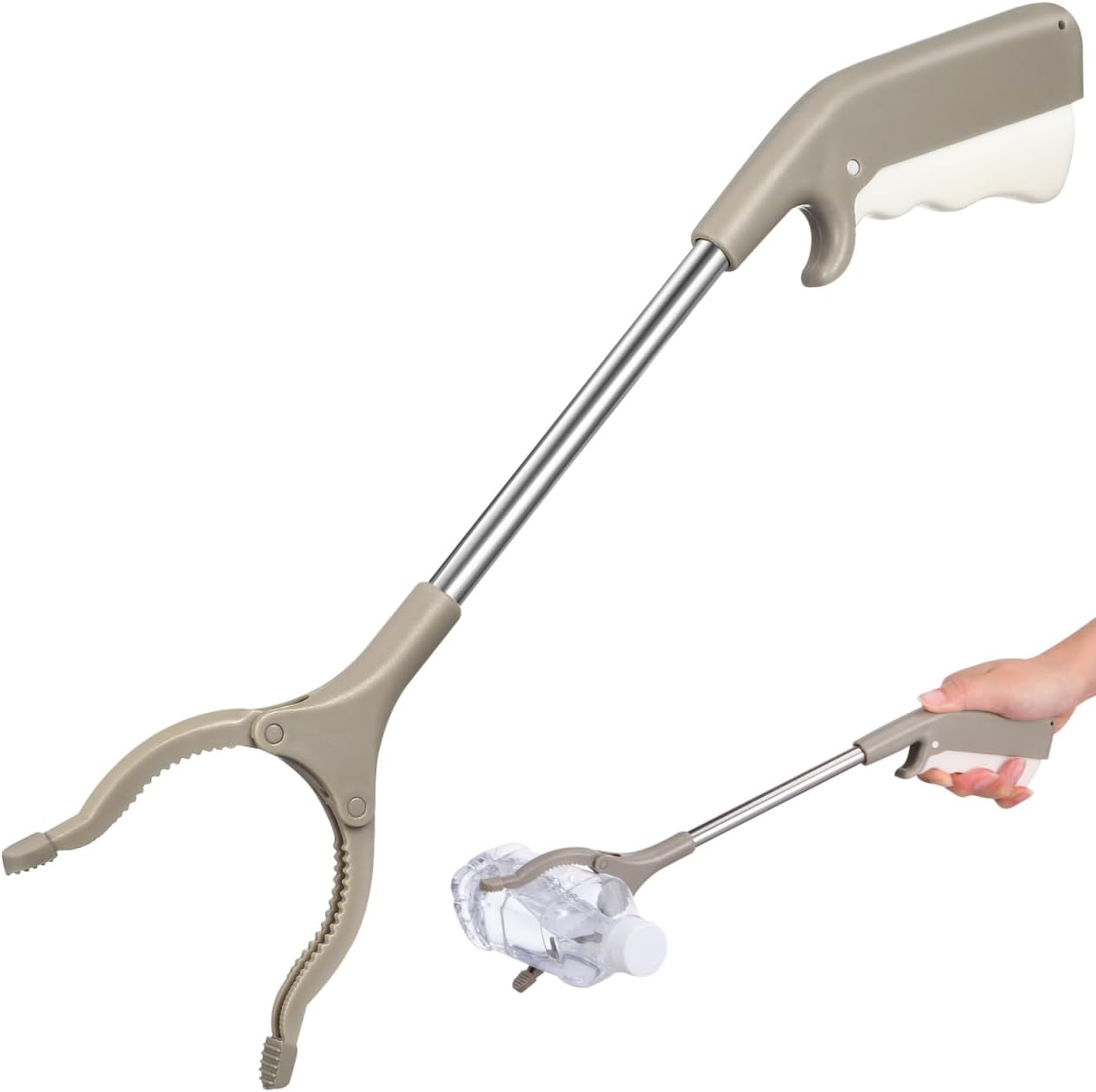 1pc Stainless Steel Trash Clamp Rubbish Pick Up Clip Garbage Cramp Iron for Sanitary Workers Non-Slip Handle Easy Operation for Efficient Litter Collection