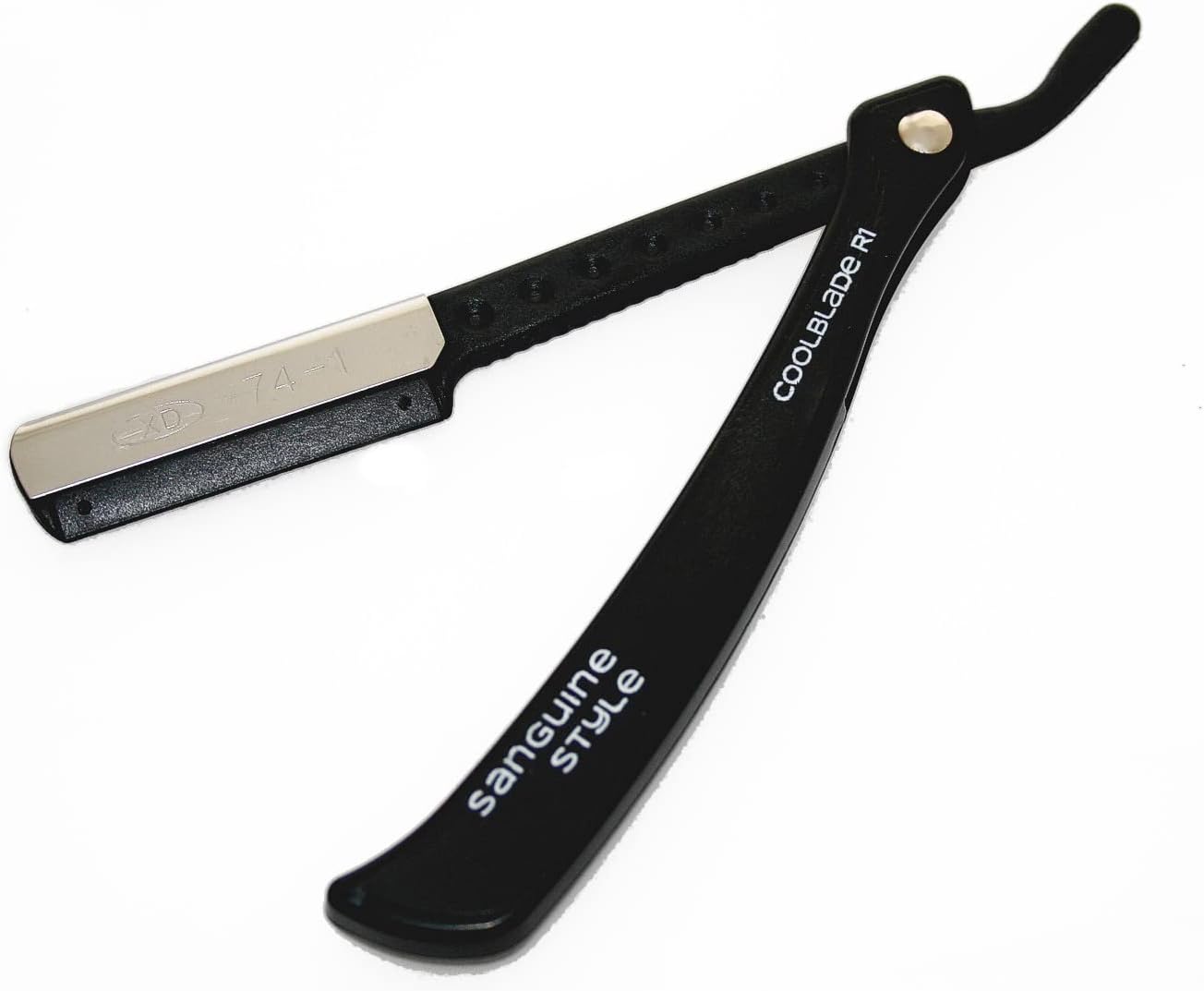 Shaving Razor, Cut Throat Razor + Wilkinson Blades + Sanguine Pouch (CoolBlade R1 Black)
