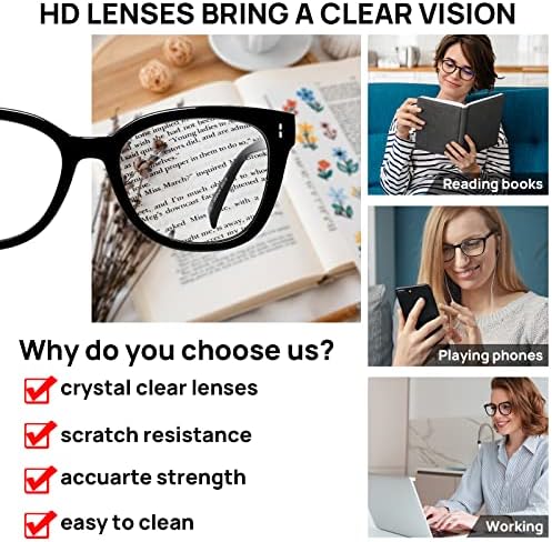 AEZUNI Retro Large Reading Glasses Women Stylish Fashion Readers 1.0 1.25 1.5 1.75 2.0 2.25 2.5 2.75 3.0 3.5 4.0 5.0 6.0