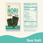 KIMNORI Seasoned Seaweed Snacks Sheets – Organic Sea Salt Flavor 24 Individual Packs Roasted Crispy Premium 100% Natural Laver Kim Nori 4g 0.14 Ounce