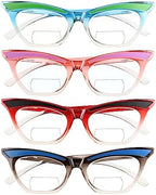Eyekepper 4-pack Bifocal Reading Glasses Women Cat Eye Bi-focal Readers