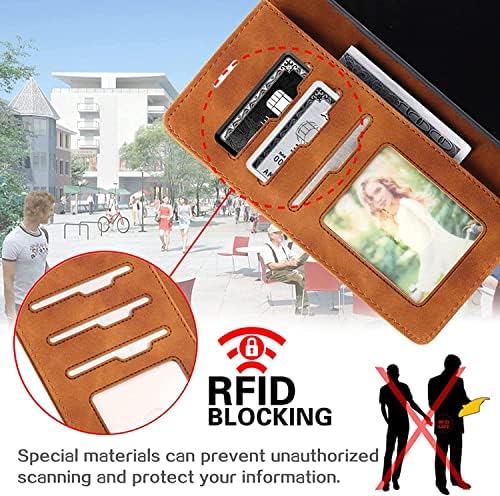 Case for iPhone 13/13 Mini/13 Pro/13 Pro Max, Flip PU Leather Wallet Shockproof Cover with Kickstand Card Slots Phone Case Magnetic Closure (Color : Brown, Size : 13pro max 6.7")