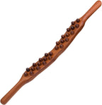 Wooden Massage Stick Guasha Scraping Stick Handheld 26 Beads Point Gua Sha Stick Body Massage for Waist/Back/Shoulder/Thigh/Leg