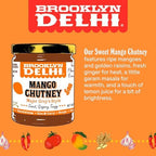 Brooklyn Delhi Mango Chutney - 9 Ounces - Made with Ripe Mangos, Golden Raisins, Fresh Ginger, Garam Masala, and Lemon Juice for a Nice Sour Note - Vegan - No Artificial Additives - Pack of 2