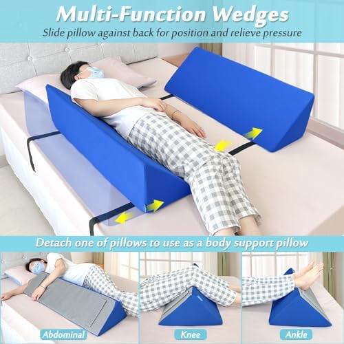 AOSSA Bed Railing Foam Bolsters Bed Rails for Elderly Adults Bedrails Safety Guard Soft Bed Side Rail Pads Hospital Seniors Medical Bumper Wedges Cushions Padding Rails Bed Fall Protector - 1 Pair