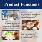6-Pack Plate Guards for Eating | Spill-Proof Plate Guard Scooping Aid | One-Handed Adaptive Equipment for Elderly & Disabled | Fits Most 9"-12" Plates