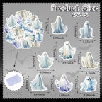 45PCS Edible Ghost Cupcake Toppers Wafer Paper Halloween Specter Cake Picks Edible Spooky Little Boo Cupcake Toppers for Halloween Eve Theme Party Birthday Decor Supplies