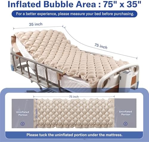 Alcedo Alternating Air Pressure Mattress Pad for Bed Sore and Ulcer Prevention, Hospital & Home Use Medical Mattress Topper for Bedridden Patient, Adjustable Ultra Quiet Pump and Waterproof Cushion