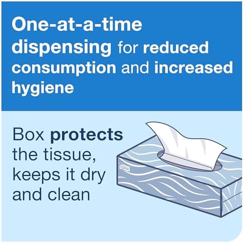 Tork Universal Facial Tissue Flat Box White, Soft, 2-ply, 30 x 100 tissues, TF6710A