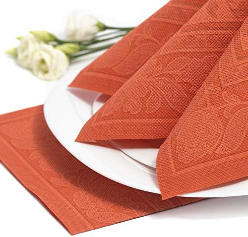 Papstar Cloth-Like Disposable Dinner Napkins, 16”x16” ¼ Fold, 50 Pack, 12 Different Color options, Ornaments