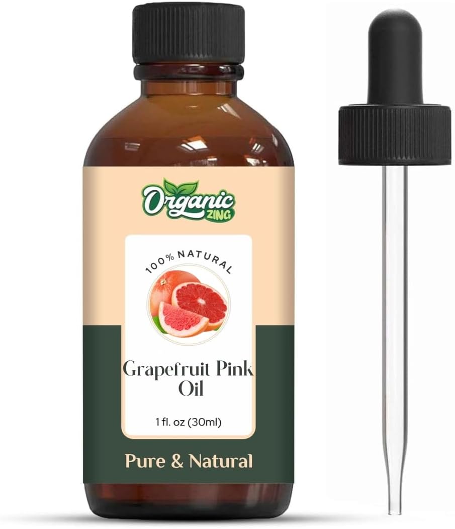 Organic Zing Grapefruit Pink (Citrus × paradisi) Oil | Pure & Natural Essential Oil for Skincare, Hair Care, Aroma and Diffusers- 30ml/1.01fl oz