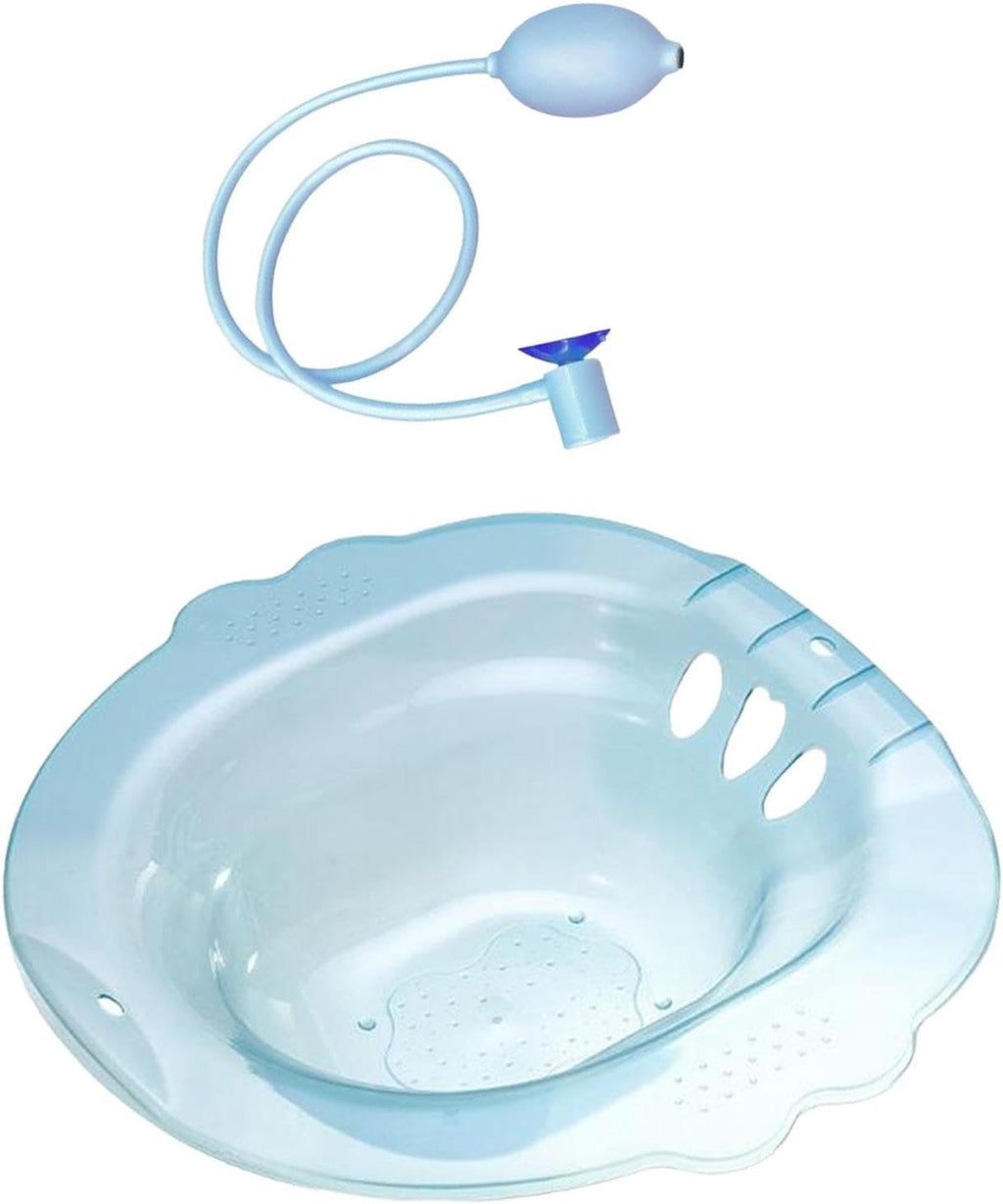 Generic Toilet Sitz Bath Basin Elderly Bidet Wider Seating Area, Women Men Steam Seat Hip Bath, Blue
