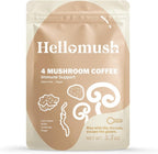 Hellomush Organic Instant Mushroom Coffee with Lions Mane, Reishi, Chaga and Cordyceps Coffee 30 Servings 3.7 oz