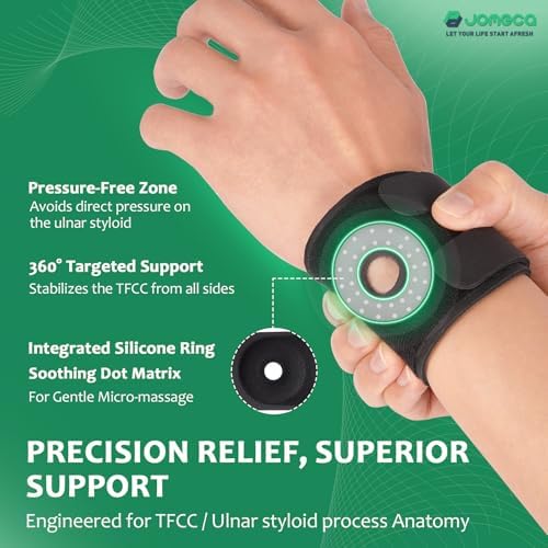 TFCC Wrist Brace for TFCC Tear for Right and Left Hands Built-in O-Shaped Pad Wrist Support for Ulnar Sided Pain, Weak Grip, Workouts & Recovery (Single)