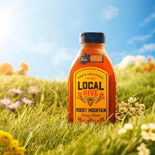 Local Hive Rocky Mountain Raw & Unfiltered – 16 oz | 100% Pure U.S. Honey | Natural Sweetener Sourced from American Bees & Beekeepers | Medium-Bodied Regional Flavor | Ideal for Tea, Baking & Cooking