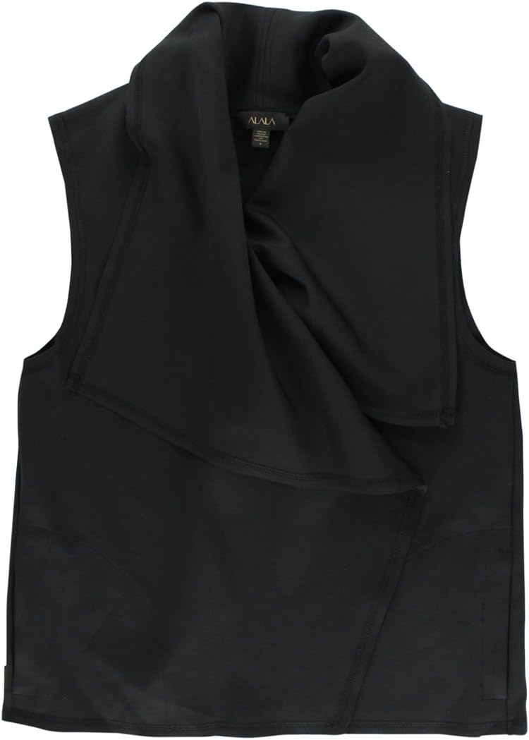 ALALA Womens Draped Vest Black L, Color: Black