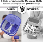 Collapsible Foot Spa with Heat and Remote, Heated Foot Bath Massager with Timer, and 24 Motorized Shiatsu Massage Balls, Foot Soaking Tub Supports Hot/Cold Water Soaking