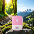 1 Pack First Aid Bag Empty, Empty First Aid Pouch, Mini Portable Medical Bag for Outdoor Camping Hiking Traveling Emergency Bag (Pink - Small) Sports and Outdoors
