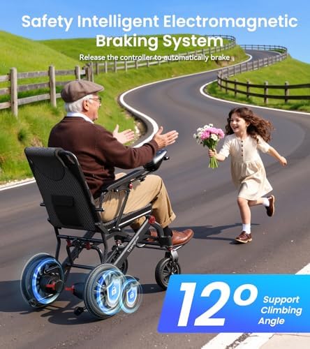 New Upgrade Electric Wheelchair for Adults, 38LBS Lightweight Foldable Motorized Wheelchair with 18+ Miles Long Travel Range, 500W Power, 350 LBS Weight Capacity, Airline Approved for Seniors