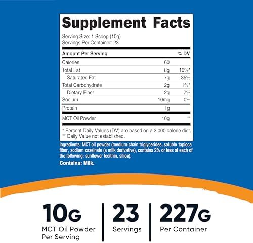 Nutricost Premium MCT Oil Powder .5LBS - Best for Keto, Ketosis, and Ketogenic Diets - Zero Net Carbs, Non-GMO and Gluten Free