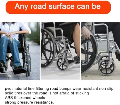 WORDFUN 6" 7" 8" Front Wheelchair Wheel, Wheel Replacement Parts for Wheelchairs, Solid Tires Front Wheel, 2pcs Wheelchair Front Castor Wheels, for Handicapped