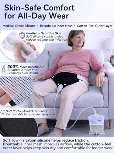 Leak-Proof Female Wearable Urinal System for Women 100-330 lbs, Medical Grade Silicone Collector with 5 ft Tube Tube, 3 Reusable Leg Bags, Discreet Incontinence Kit for Travel & Home Care, Plus Size