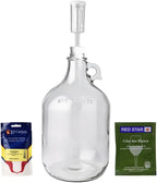 FastRack - Shepherd Made Mead Making Kit - 1 Gallon Jug Fermentation Set with Clear Glass Fermentation Jar, 3pc Airlocks, Rubber Stopper, Yeast Nutrient & Mead Yeast for Home Brewing