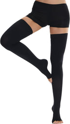 Ailaka Thigh High Medical Compression Stockings for Women Men, Open Toe Firm 20-30 mmHg Graduated Compression with Silicone Band for Varicose Veins, Edema, Post-Surgery